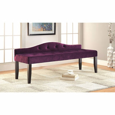 Alipaz Contemporary Large Bench, Purple Finish