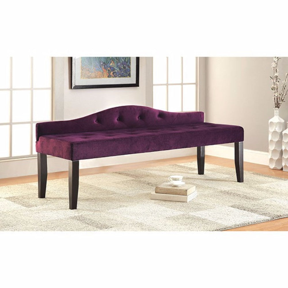 Alipaz Contemporary Large Bench, Purple Finish