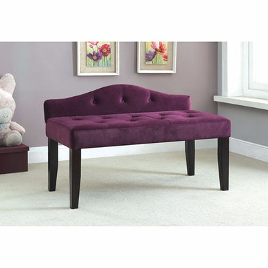 Alipaz Contemporary Small Bench, Purple Finish