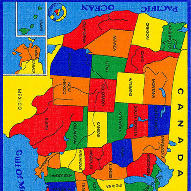 Abbey Contemporary Kids Area U.S.A Map Rug, Multicolor