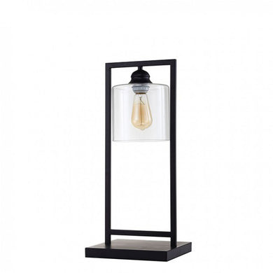 ZOE Contemporary Table Lamp Metal With Glass, Black