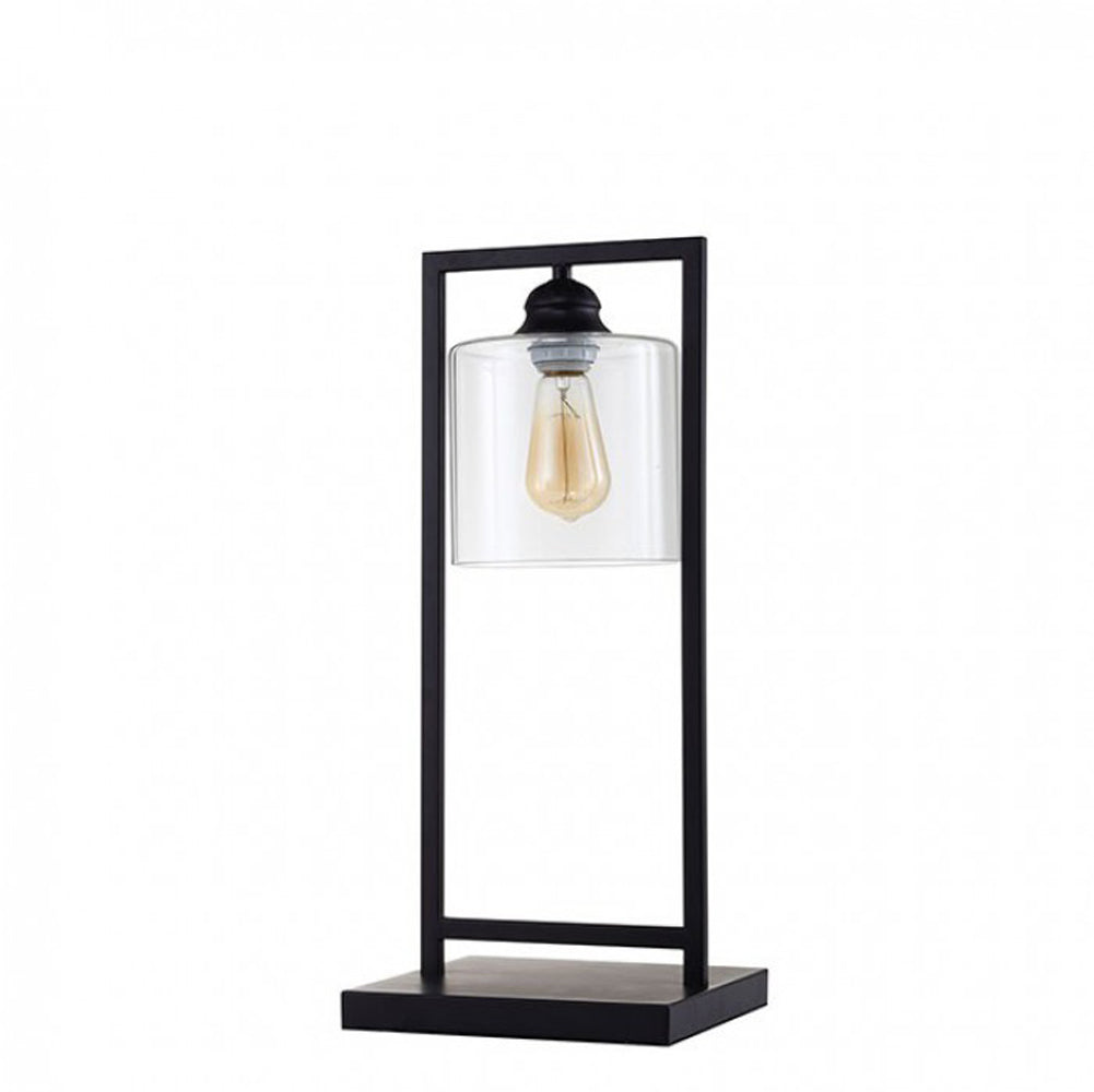 ZOE Contemporary Table Lamp Metal With Glass, Black