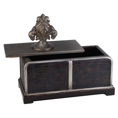 Tracey Traditional Decorative Box, Silver and Brown, Set of 4