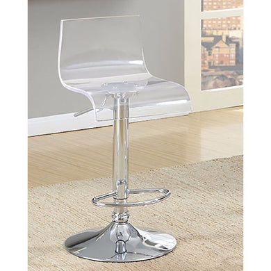 Trixy Contemporary Bar Chair Transparent Color Acrylic Seat, Set Of 2