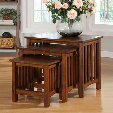 Valencia I Cottage Valencia 3 Nesting Table, Oak Finish