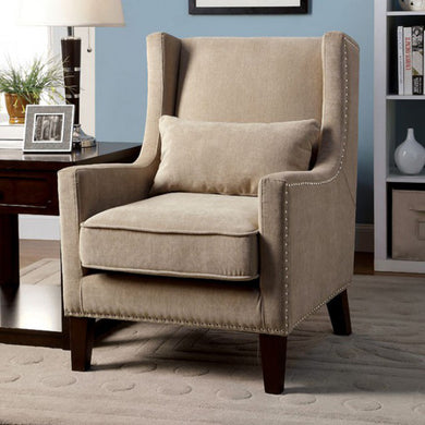 Tomar Transitional Accent Chair, Ivory Color