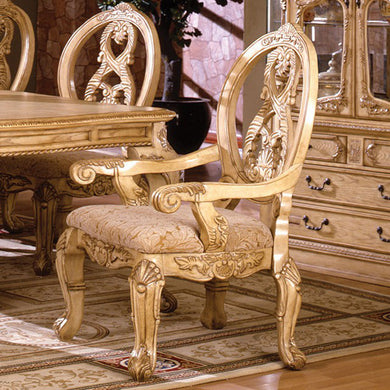 Tuscany Iii Traditional Arm Chair, Antique White, Set Of 2