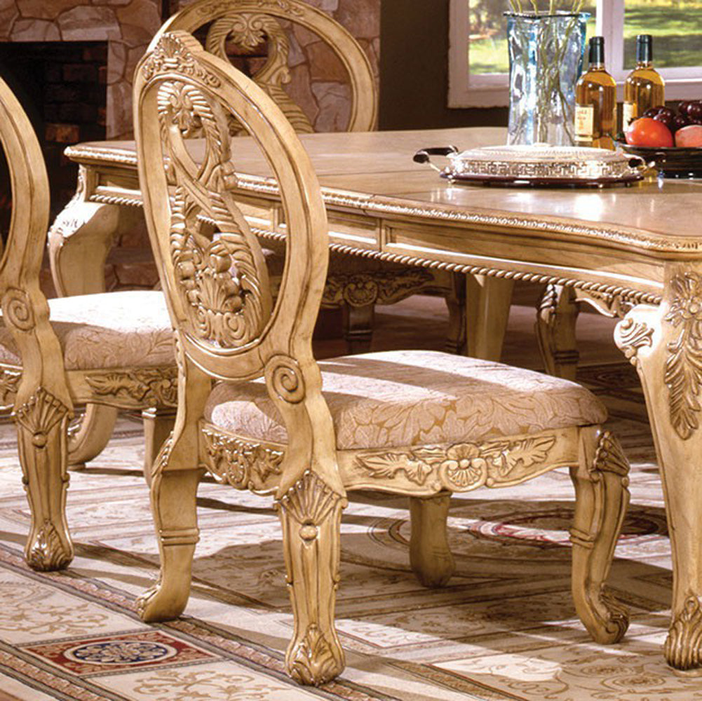 Tuscany Iii Traditional Side Chair, Antique White, Set Of 2