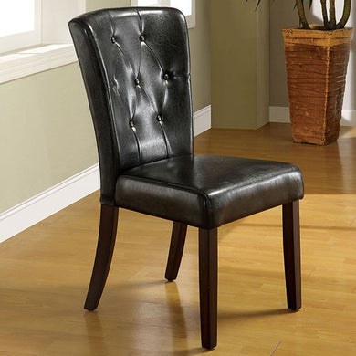 Woodmoor Contemporary Side Chair With, Dark Walnut Finish, Set Of 2