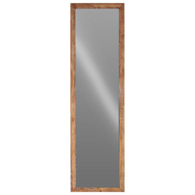 Wood Rectangular Floor Mirror -Brown- Benzara