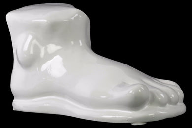 Unique Ceramic Foot Sculpture- White- Benzara