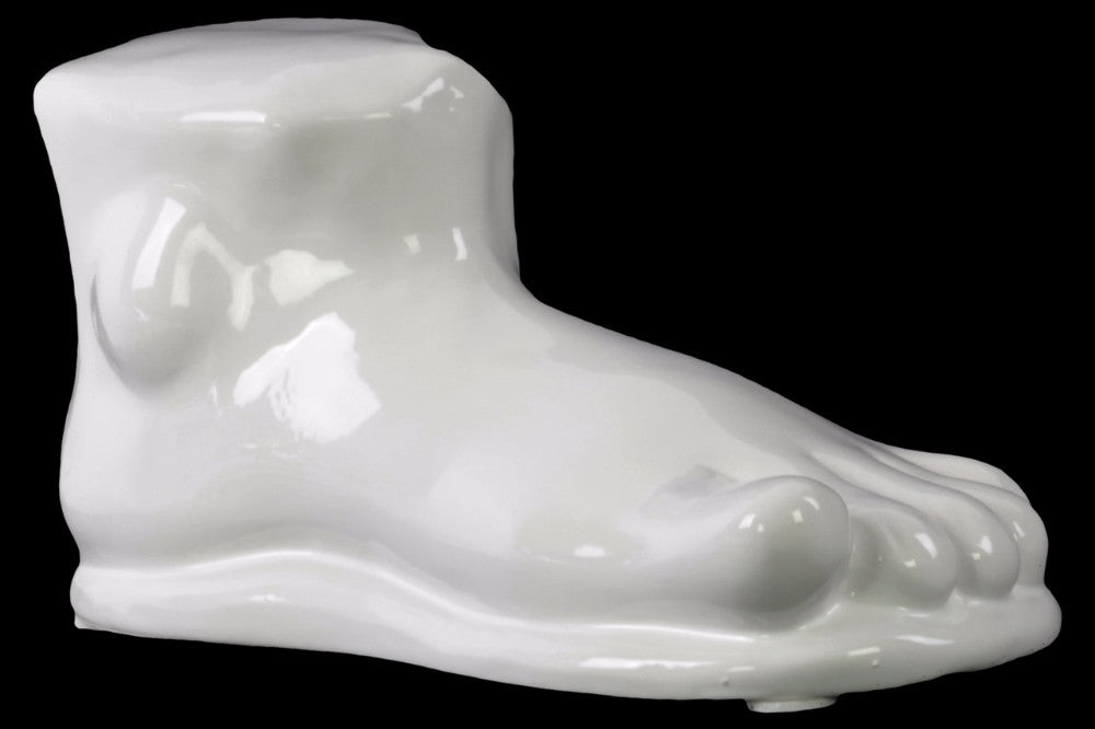 Unique Ceramic Foot Sculpture- White- Benzara