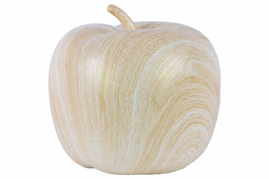 Wood Washed Finish Apple Figurine Large - Brown - Benzara