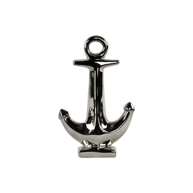 Anchor Figurine on Rectangular Base Gloss Finish Silver - Benzara