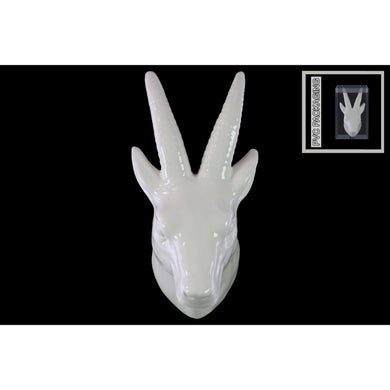 Antelope Head Wall decor Gloss Finish White - Benzara