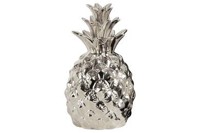 Adorning Ceramic Pineapple Figurine- Silver- Benzara