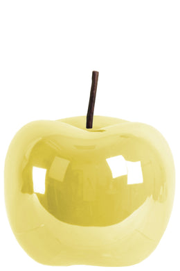 Aesthetic Ceramic Apple Figurine- Large- Yellow- Benzara
