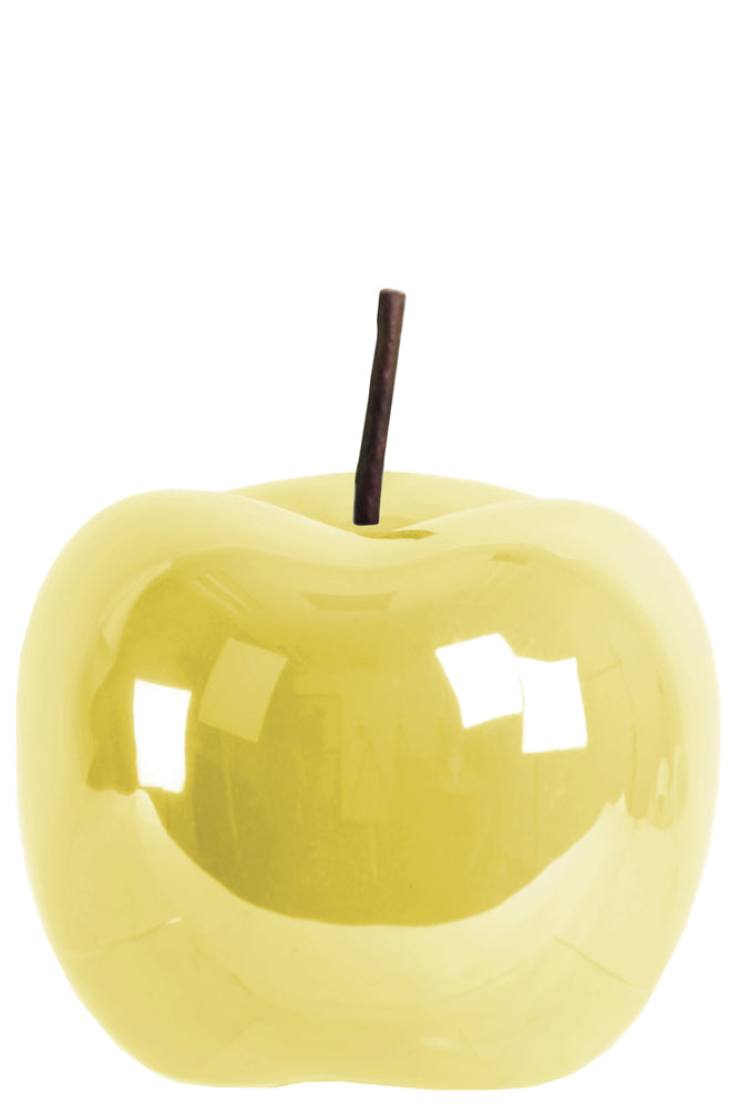 Aesthetic Ceramic Apple Figurine- Large- Yellow- Benzara
