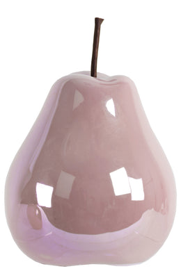 Alluring Pear Figurine- Large- Pink- Benzara