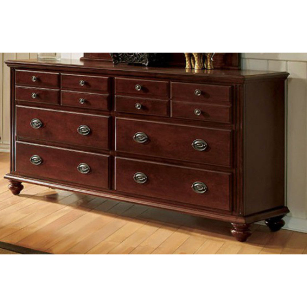 Transitional Style Dresser, Cherry Brown