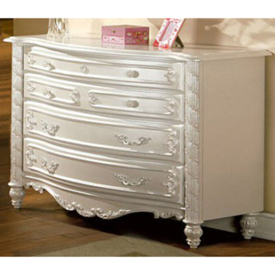 Admirable And Exquisite Fairy Tale Style Wooden Dresser, Pearl White