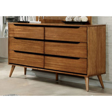 Urbane & Modern Minimal Style Wooden Dresser, Oak Brown