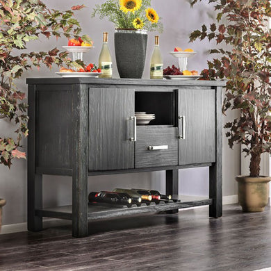 Thomaston I Transitional Style Server, Brushed Black Finish
