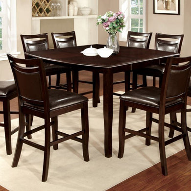 Woodside II Transitional Style Counter Height Table, Espresso Finish
