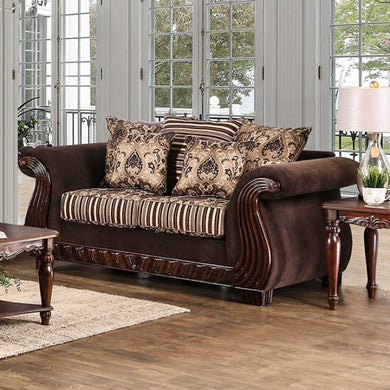 Thales Ratteling Love Seat Traditional Style, Brown