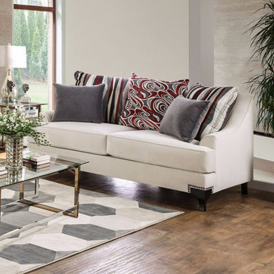 VISCONTTI Love Seat In Transitionaln Style,White