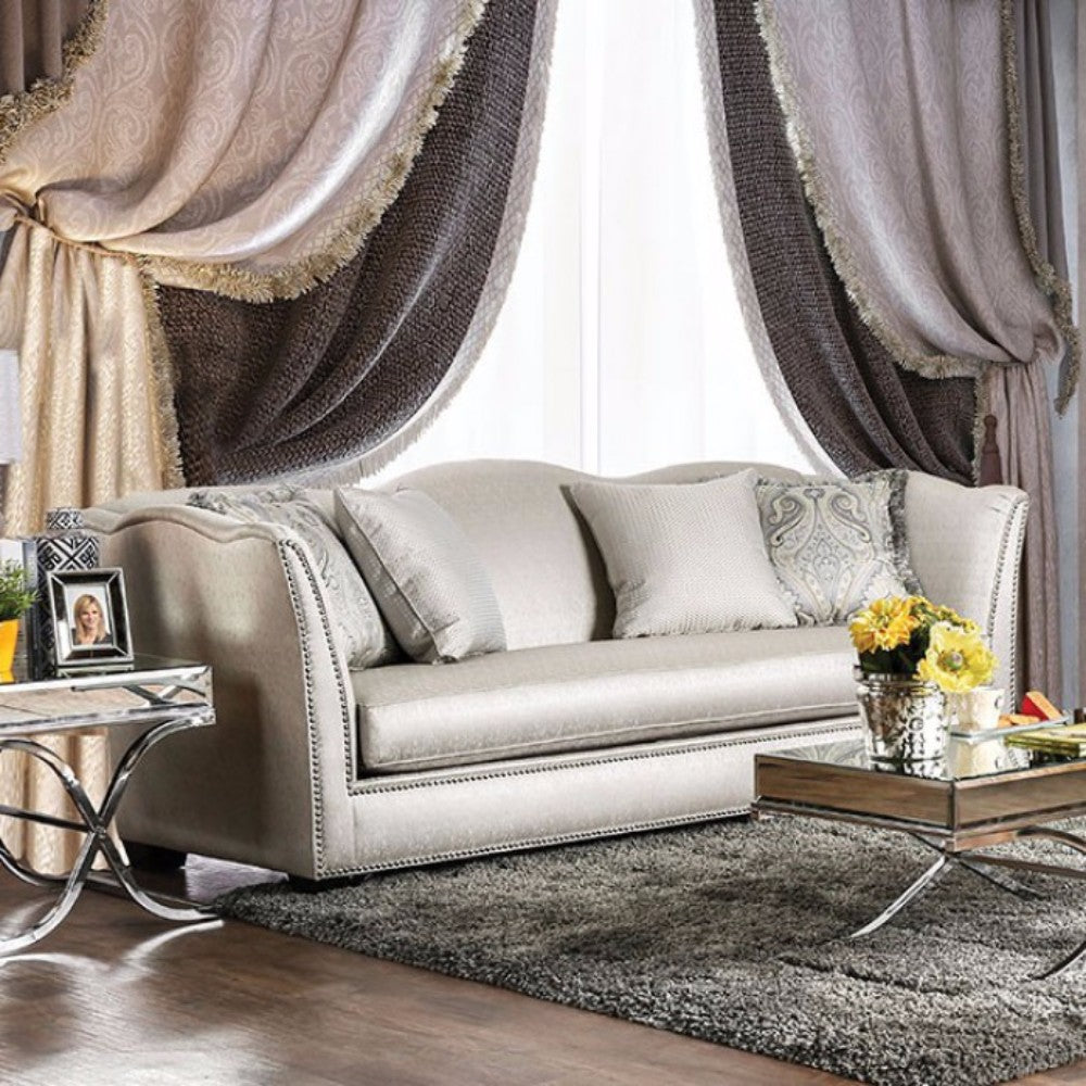 Alessandra Silver Finish Sofa