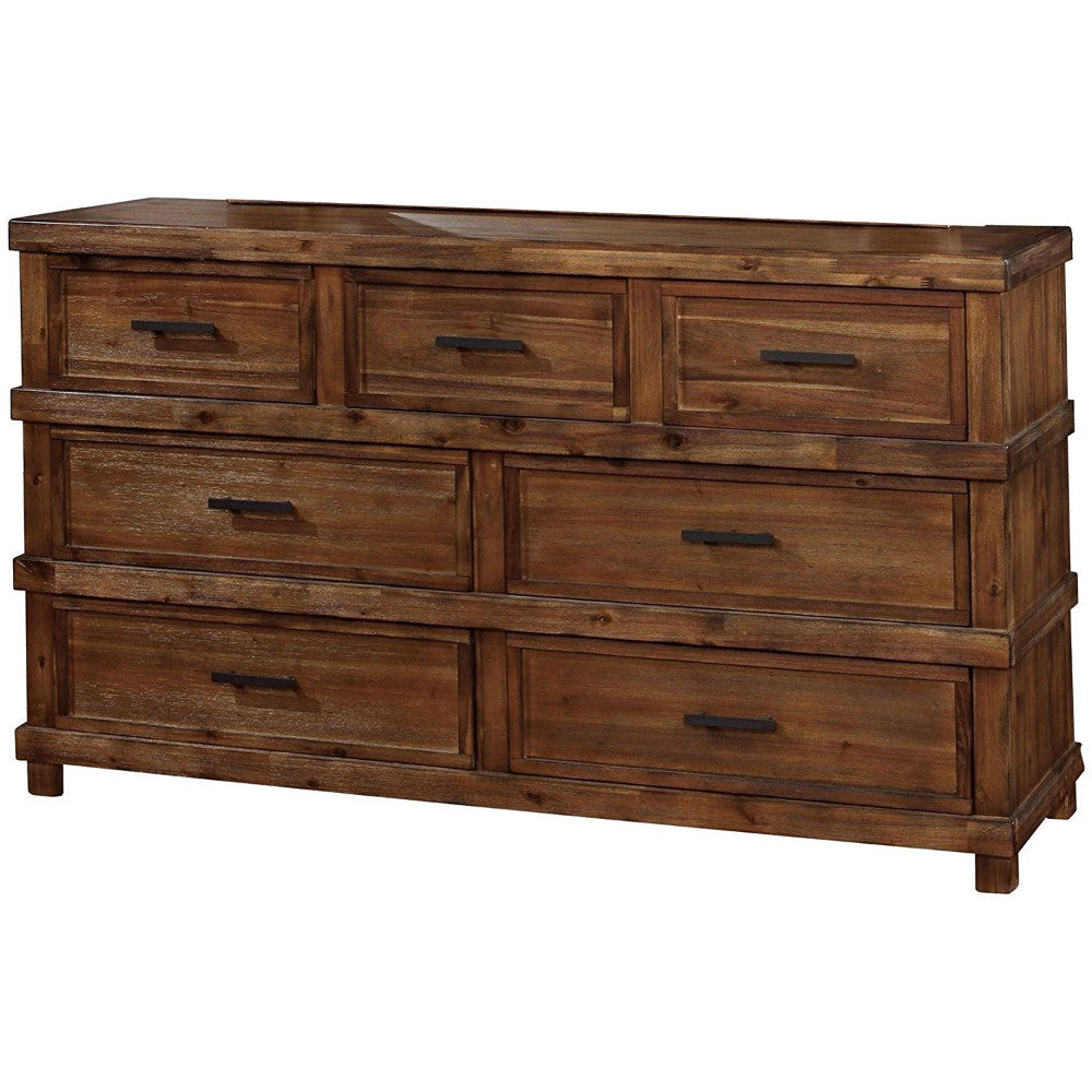 Timeless Wooden Dresser,  Antique Oak Brown