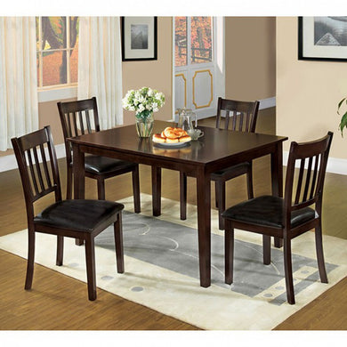 West Creek Transitional 5Pc Dining Table Set, Espresso Finish
