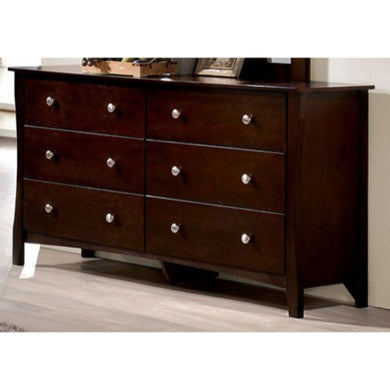 Trendy And Fanciful Wooden Dresser In Contemporary Style, Brown Cherry