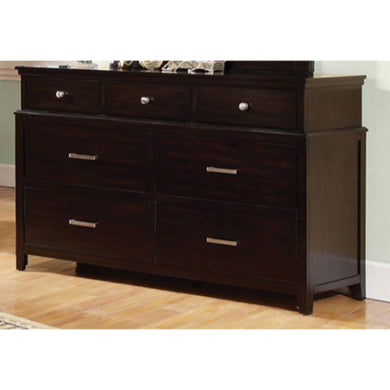 Ultra Fine And Modish Wooden Dresser In Contemporary Style, Espresso Brown