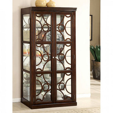 Woodmont Contemporary Style Curio, Walnut Finish