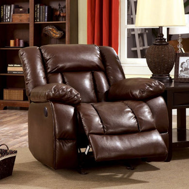 Wimbledon Transitional Style Recliner, Brown