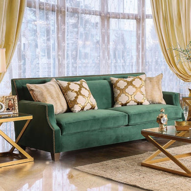 Verdante Sofa With Gold Tonned Pillows