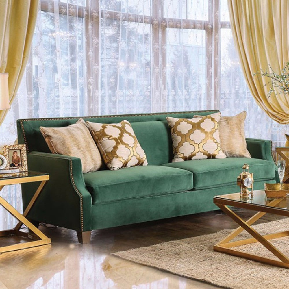 Verdante Sofa With Gold Tonned Pillows
