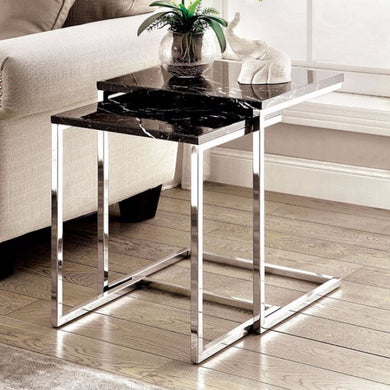 Sue Contemporary Style Nesting Table, Black