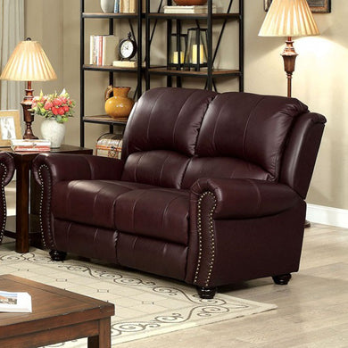 Turton Transitional Bun Feet Love Seat, Burgundy