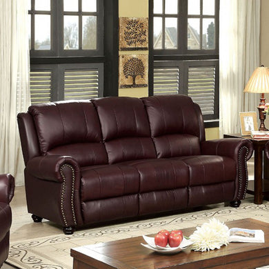 Turton Transitional Bun Feet Sofa, Burgundy