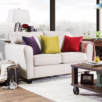 Tralee Contemporary Style Fabric Upholstered Loveseat, Beige