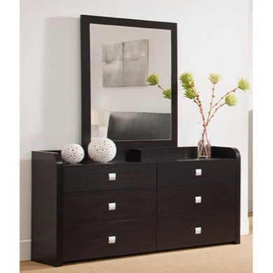 A beautiful Dresser With Six Drawers, Dark Brown.
