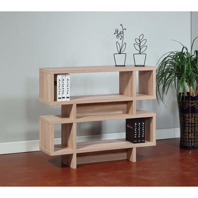 2-Tier Display Cabinet With Divided Shelves, Brown