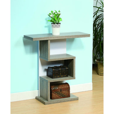 Well- Designed Console With Dual Tone Finish, Gray and White
