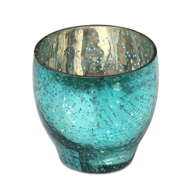 Turquoise Color Dotted Glass Votive Tealight Holder Round 3.5
