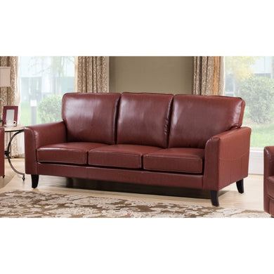 Vogueish Brown Finish Sofa With Velvety Cushion.