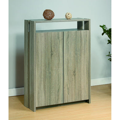 Well Designed Shoe Cabinet With Open Shelf, Gray