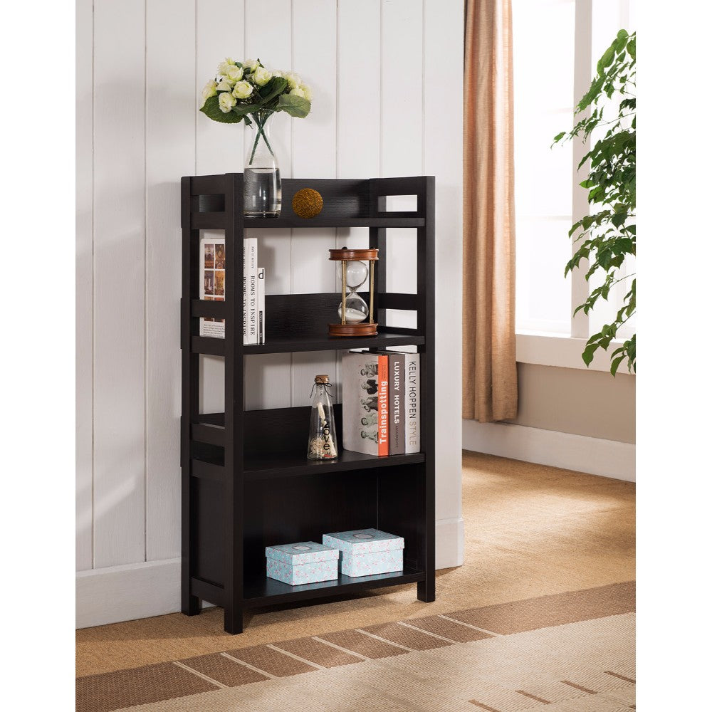 Adorning Bookcase With Wide Shelves, Brown